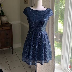 Navy blue sparkle dress